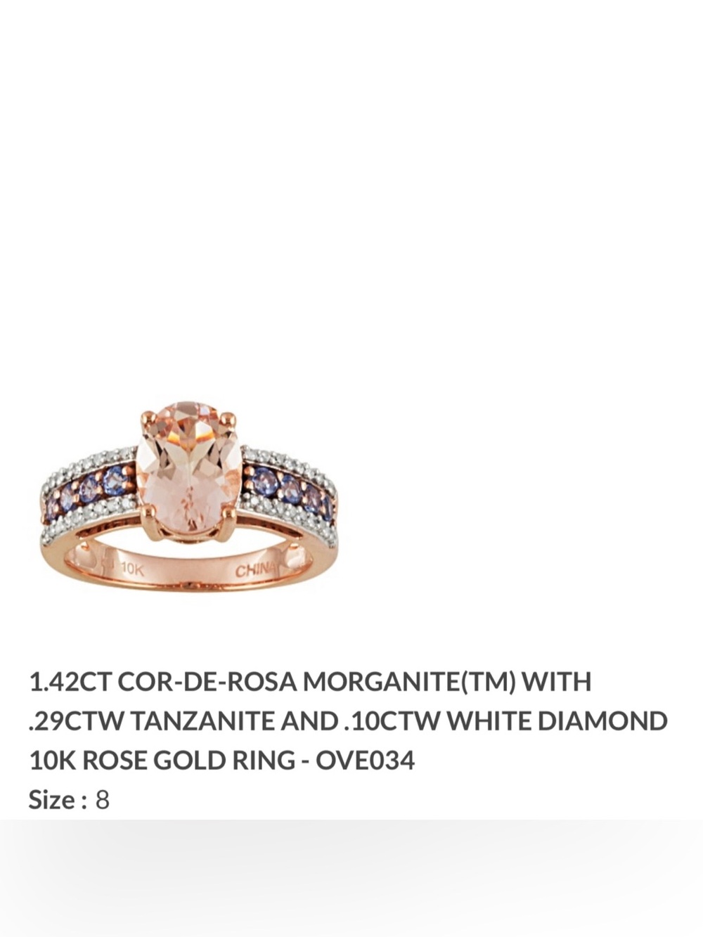 Rose Gold Morganite Ring with Tanzanite and White Diamonds